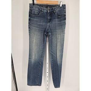 Jag Women's Blue Mid Rise Pocket Button Closer Straight Leg Casual Jeans Size 6